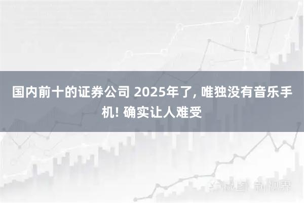 国内前十的证券公司 2025年了, 唯独没有音乐手机! 确实让人难受