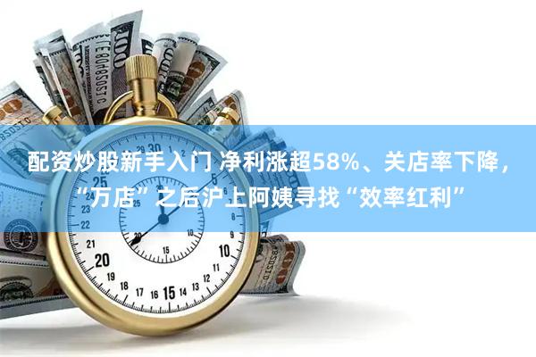 配资炒股新手入门 净利涨超58%、关店率下降，“万店”之后沪上阿姨寻找“效率红利”
