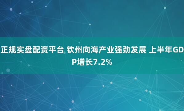 正规实盘配资平台 钦州向海产业强劲发展 上半年GDP增长7.2%